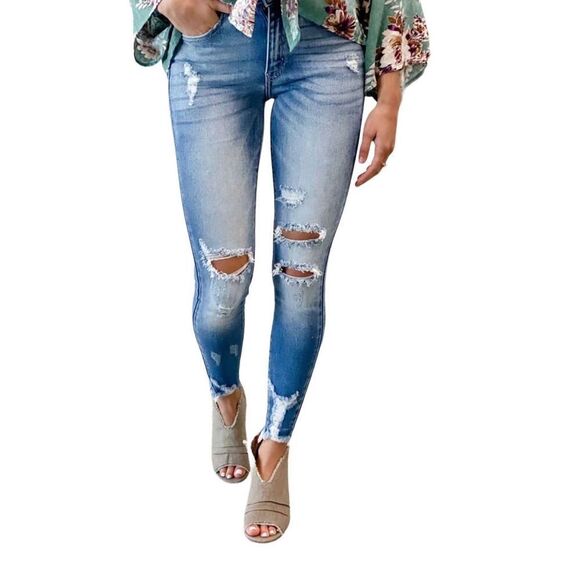Yelum Carolyn NEW distressed skinny jeans with stretch size M - Picture 1 of 16